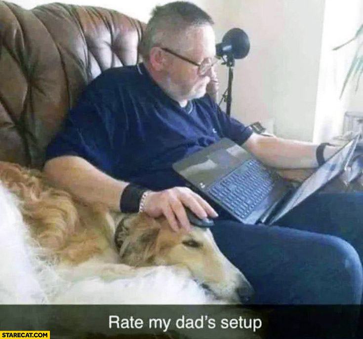 Obrázek stare rate-my-dads-setup-computer-mouse-on-dogs-head