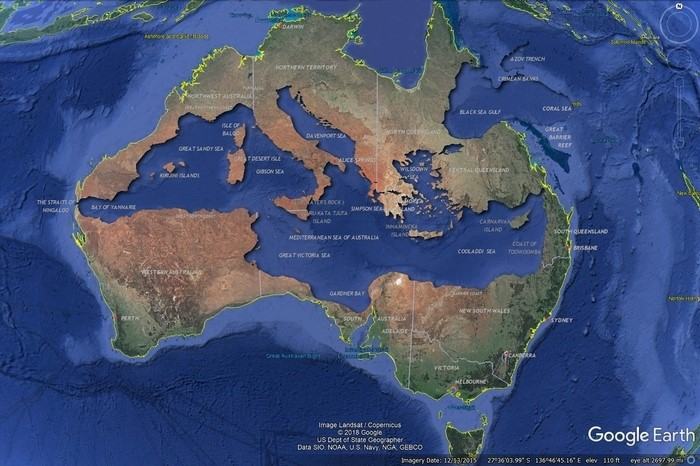 Obrázek stredozemni more  srovnani australie