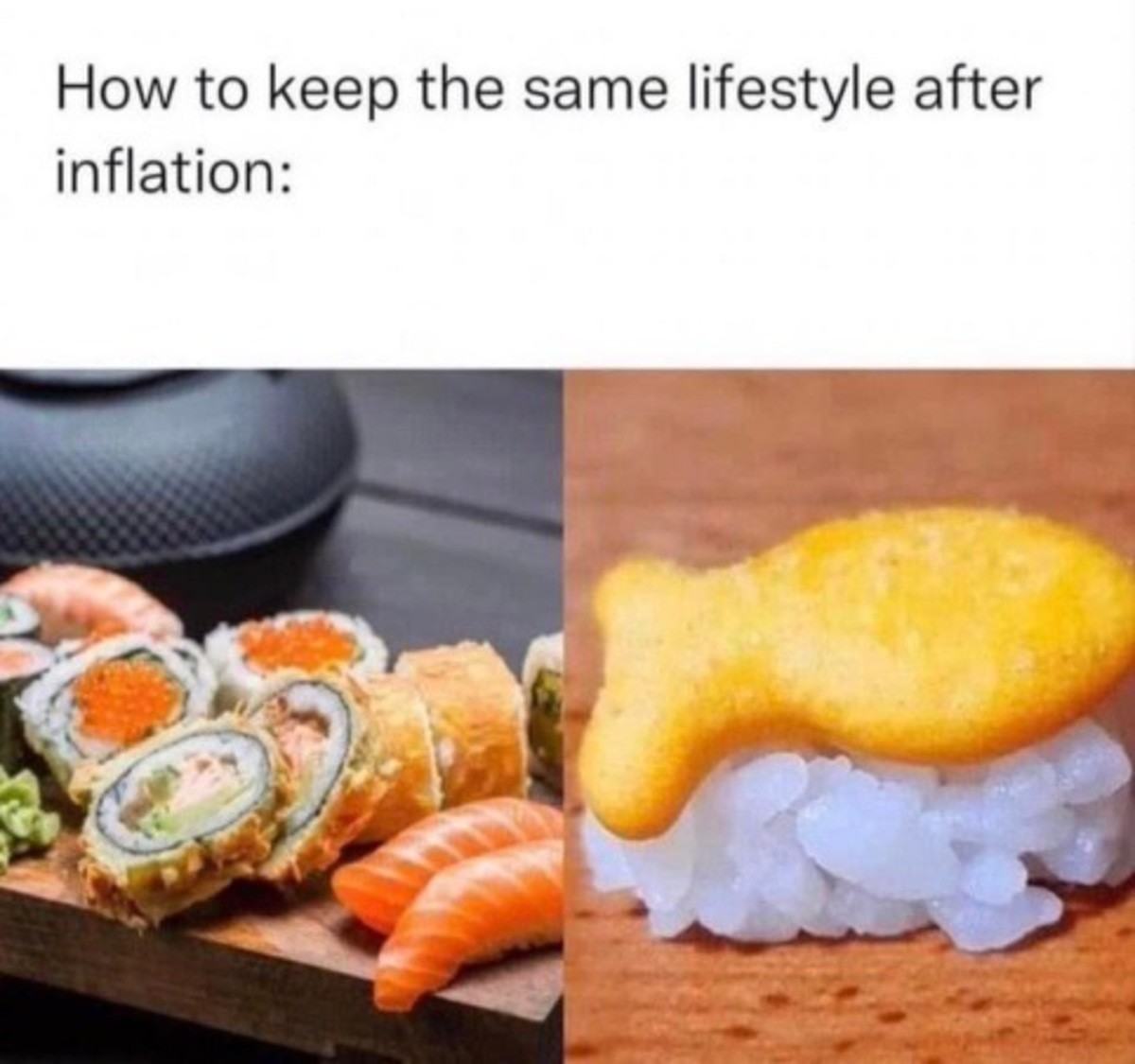 Obrázek sushi vs goldfish crackers