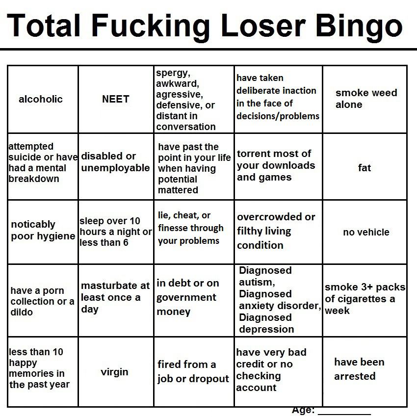 Obrázek udeleje si loser bingo