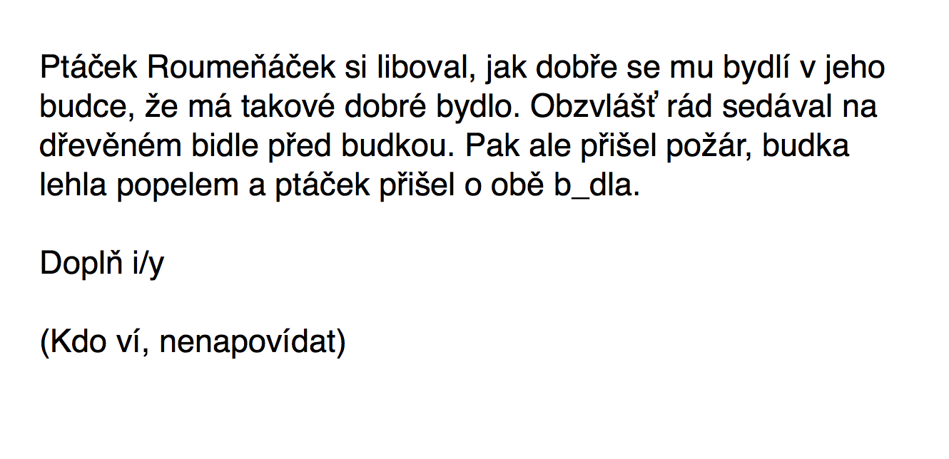 Obrázek zviratkova hadanka s ptackem roumenackem