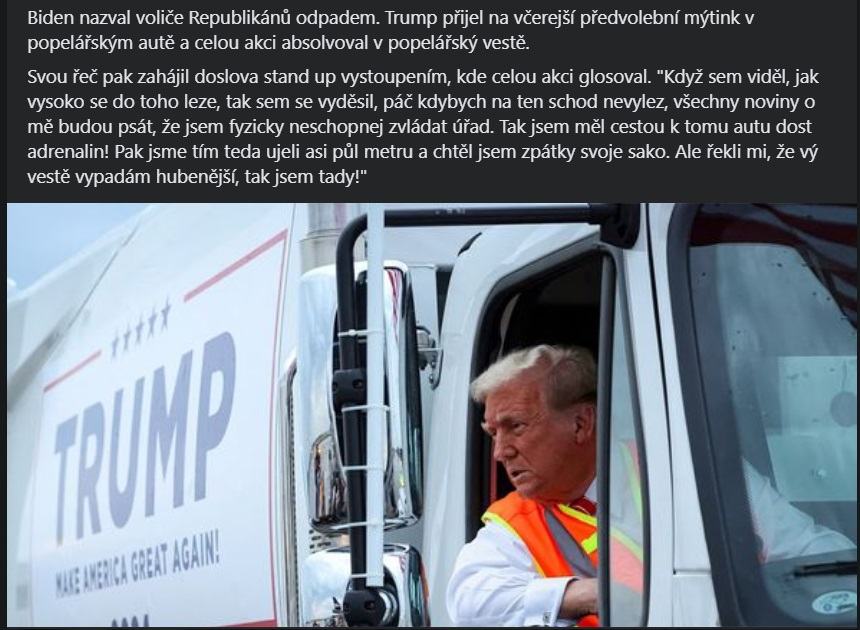 Obrázek Trump je Borec a v Seznamu jsou mrdky