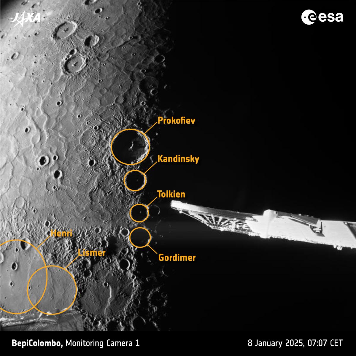 Obrázek BepiColombo a Merkur