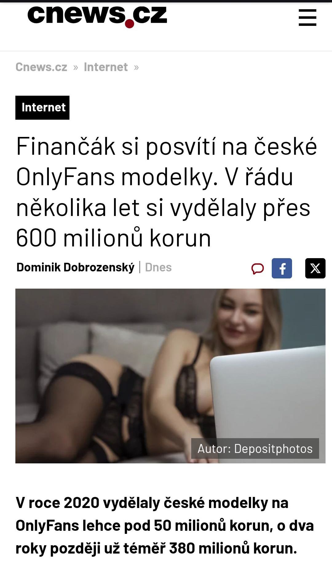 Obrázek internetove kurvy taky zacnou calovat